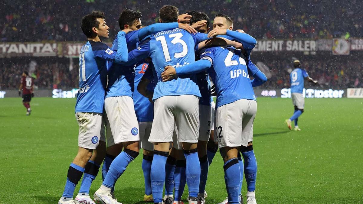 Napoli players celebrate